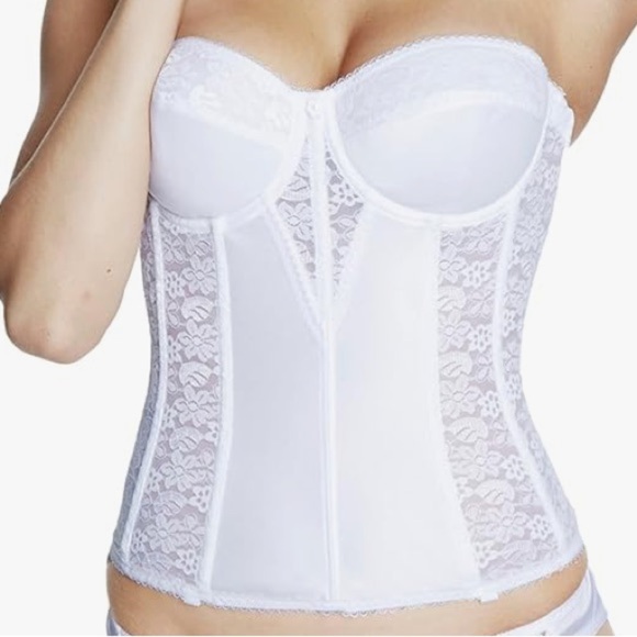 Dominique White Lace Strapless Bra/Corset  with Underwire - Picture 1 of 10